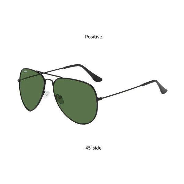 Rayban Aviator Sunglass | RB 75 Black Green