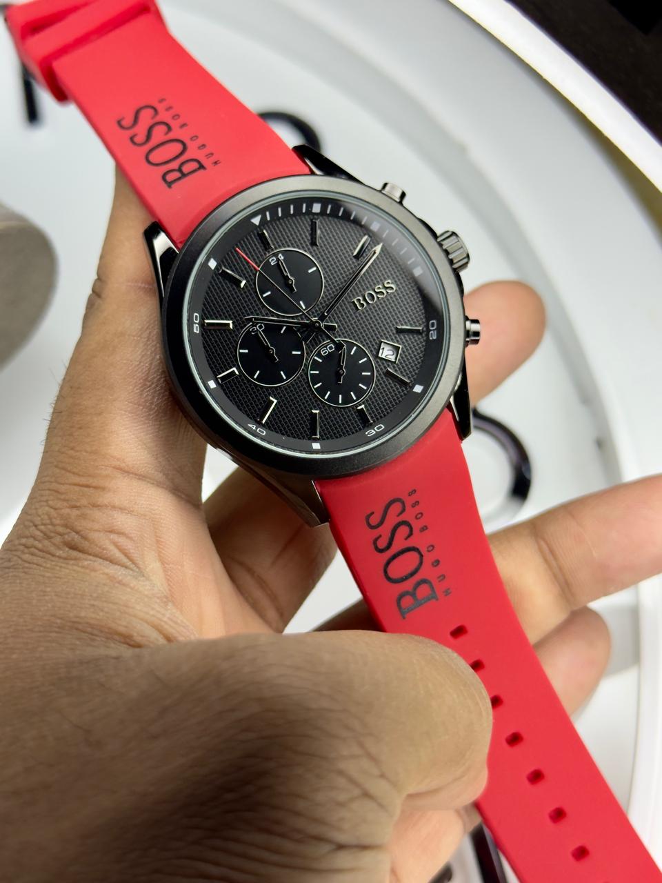 BOSS Men's Chronograph Velocity Silicone Strap Watch | Boss watch 01 G