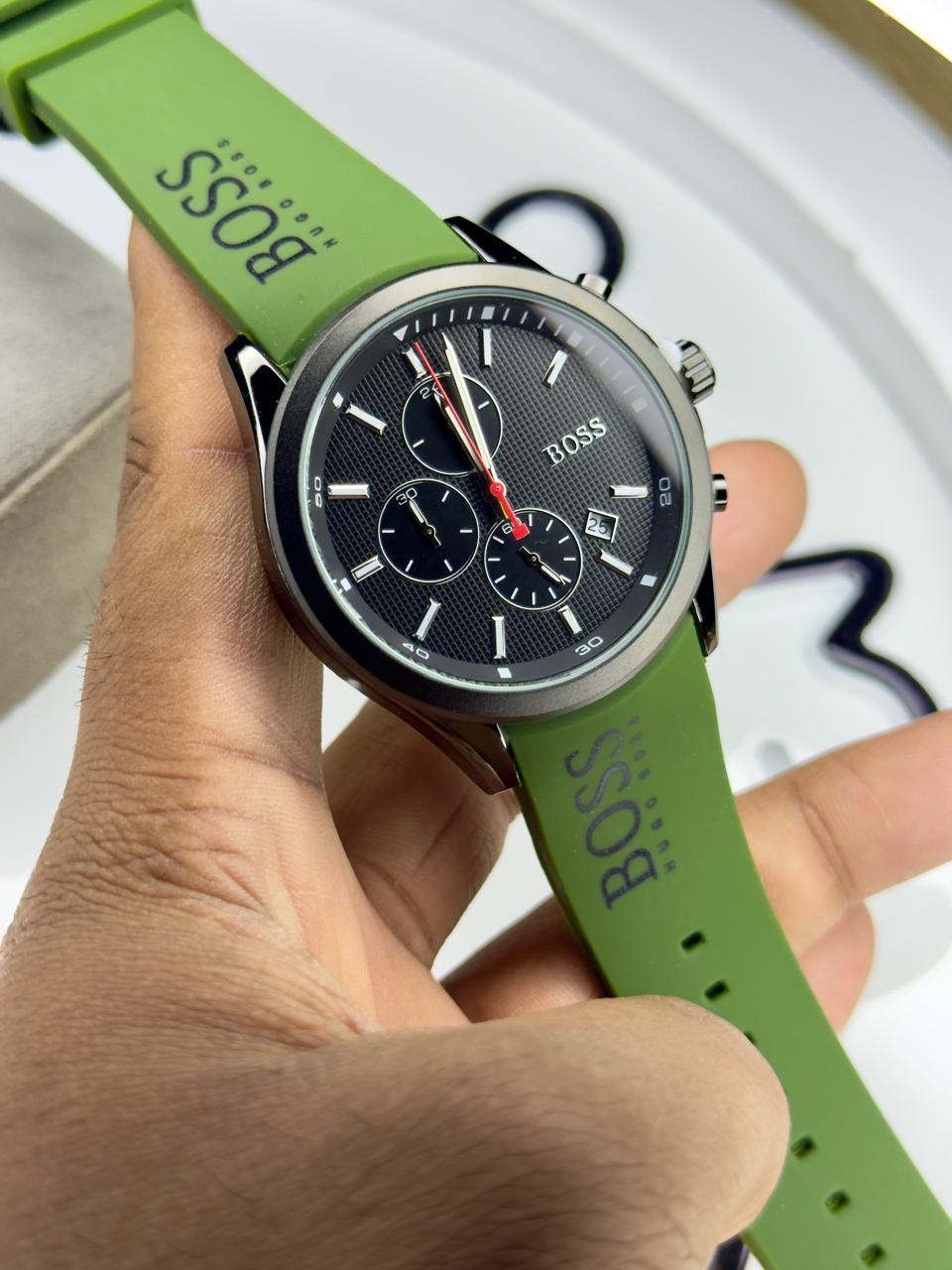 BOSS Men's Chronograph Velocity Silicone Strap Watch | Boss watch 01 H