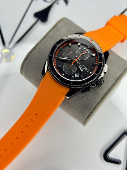 BOSS Men's Chronograph Velocity Silicone Strap Watch | Boss  watch 01 B