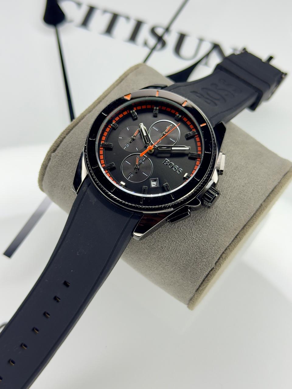 BOSS Men's Chronograph Velocity Silicone Strap Watch | Boss  watch 01 C