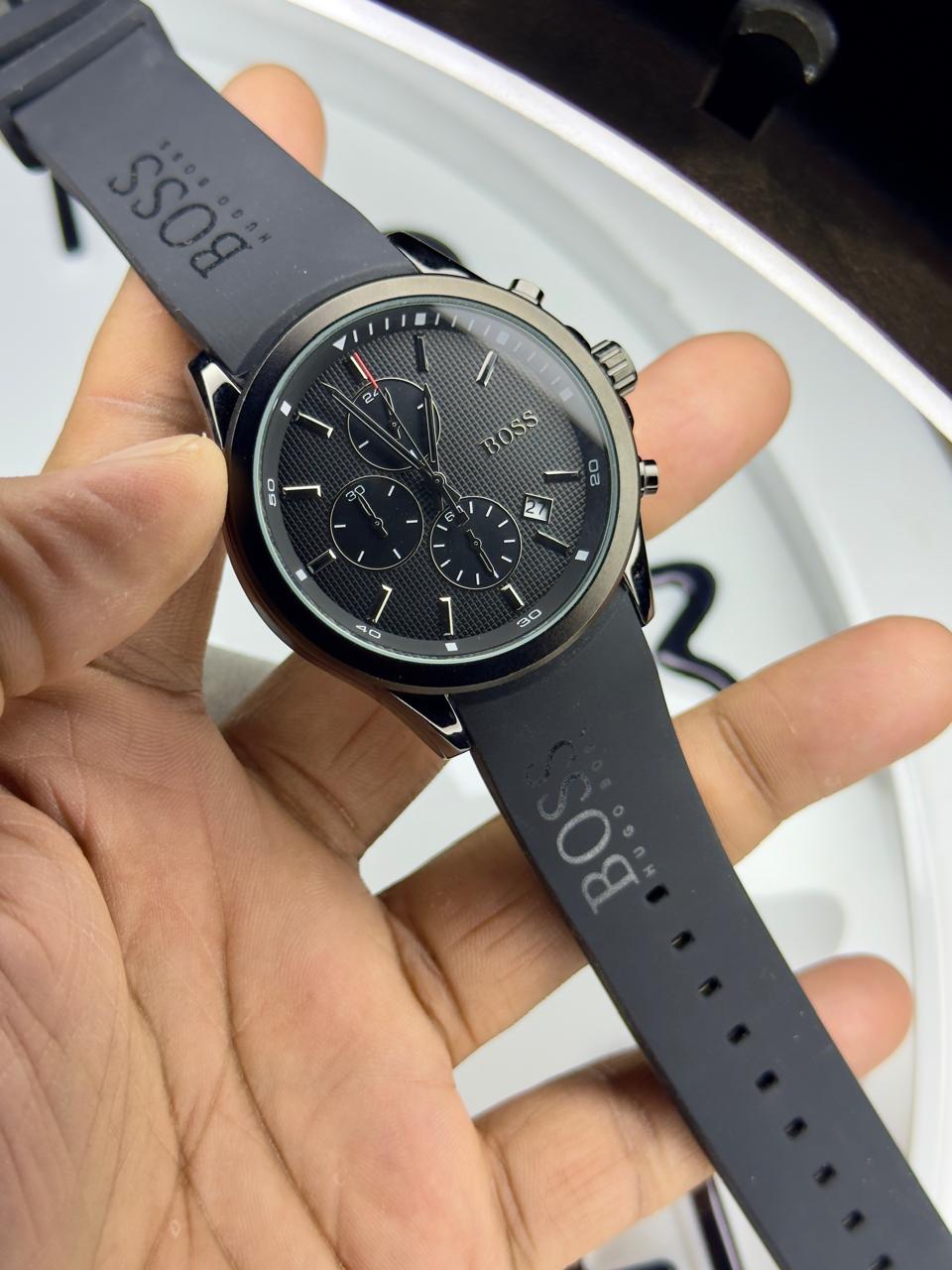 BOSS Men's Chronograph Velocity Silicone Strap Watch | Boss  watch 01 E