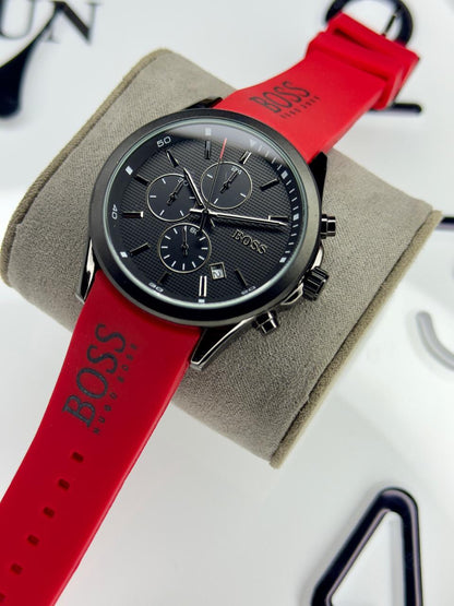 BOSS Men's Chronograph Velocity Silicone Strap Watch | Boss  watch 01 G
