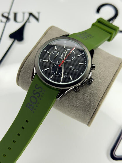 BOSS Men's Chronograph Velocity Silicone Strap Watch | Boss  watch 01 H