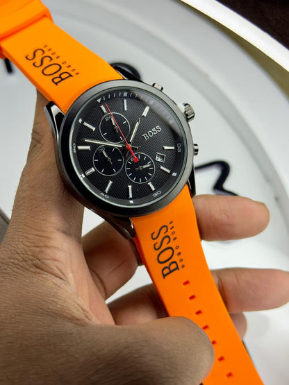 BOSS Men's Chronograph Velocity Silicone Strap Watch | Boss  watch 01 I