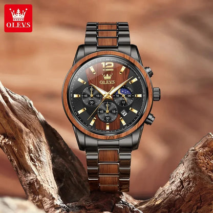 Original Olevs Watch | 100% Authentic | Olevs Watch 3645 Black Brown