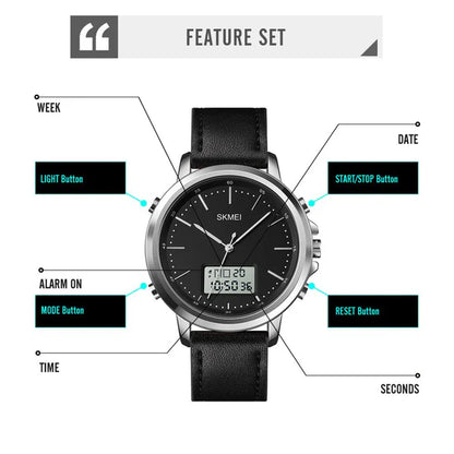 SKMEI Dual Time Digital LED Stylish Watch | SKMEI 01 A